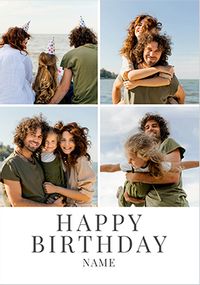 Tap to view Simple Press 4 Photo Birthday Card