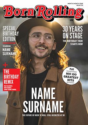 Photo of Born Rolling Spoof Magazine Birthday Card