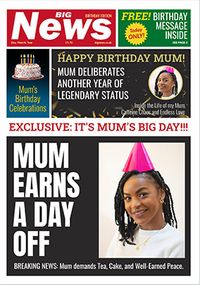 Tap to view Big News Spoof Happy Birthday Mum Card