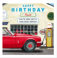 Tap to view Classic Car Square Birthday Card