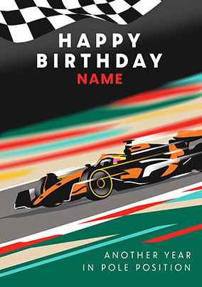 Formula One Car Birthday Card