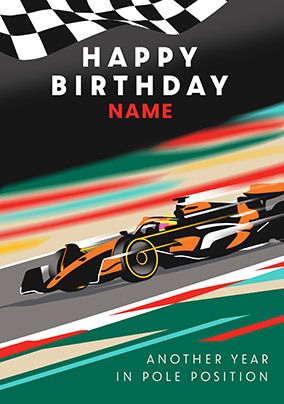 Photo of Formula One Car Birthday Card