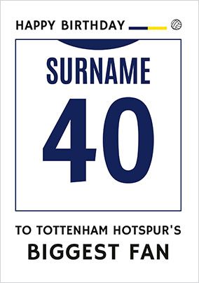 Photo of Biggest Fan Editable Football Team Shirt Blue And White Birthday Card