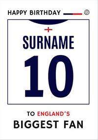 Tap to view England's Biggest Fan Birthday Card