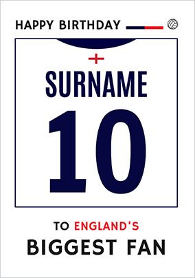 Photo of England's Biggest Fan Birthday Card