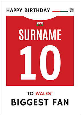 Wales' Biggest Fan Birthday Card