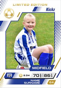 Tap to view Blue And White Photo Upload Football Trading Birthday Card
