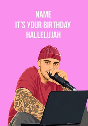 Photo of Birthday Hallelujah Justin Bieber Spoof Birthday Card