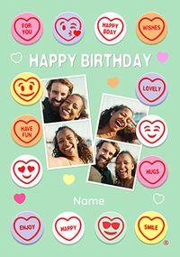 Tap to view Swizzels Love Hearts 4 Photo Polaroid Birthday Card
