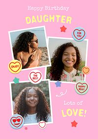 Tap to view Swizzels Love Hearts Daughter 3 Photo Birthday Card