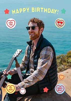 Photo of Swizzels Love Hearts You Rock Full Photo Birthday Card
