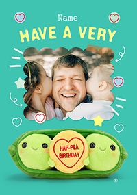 Tap to view Swizzels Love Hearts Hap-pea Birthday Photo Card
