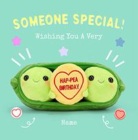 Tap to view Swizzels Love Hearts Hap-pea Birthday Square Card