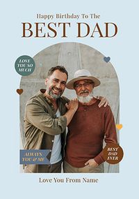 Tap to view Best Dad Curved Photo Upload Birthday Card