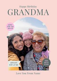 Tap to view Best Grandma Classic Birthday Photo Card