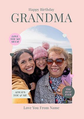 Photo of Best Grandma Classic Birthday Photo Card