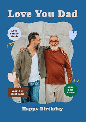 Photo of Love You Dad Wiggle Photo Upload Birthday Card