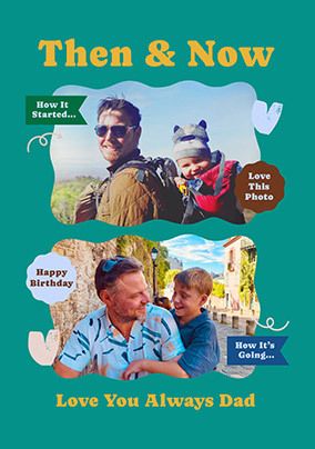 Photo of Then & Now Wiggle Photo Upload Birthday Card