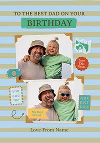 Tap to view Best Dad Postcard Adventure Birthday Card