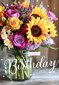 Tap to view Sunflower Bouquet Personalised Birthday Card