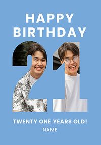 Tap to view Blue 21 Years Old Birthday Card
