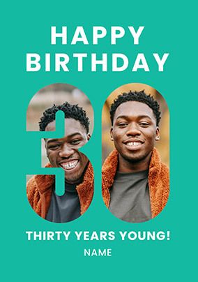 Photo of Green 30 Years Young Birthday Card
