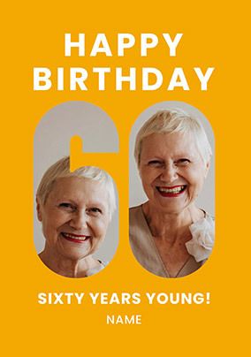 Photo of Orange 60 Years Young Birthday Card