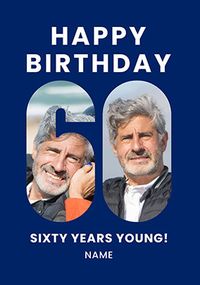 Tap to view Navy 60 Years Young Birthday Card