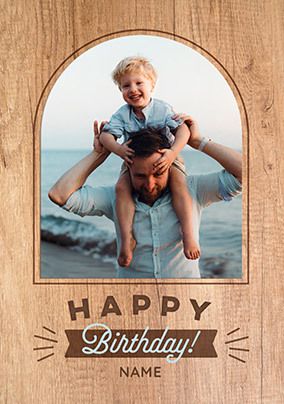 Photo of Wooden Frame Photo Upload Birthday Card