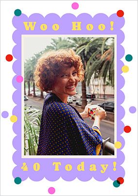 Photo of Woo Hoo! 40 Today Photo Upload Birthday Card
