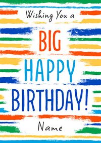 Tap to view Colourful Stripe Happy Birthday Card