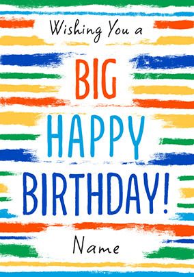 Photo of Colourful Stripe Happy Birthday Card