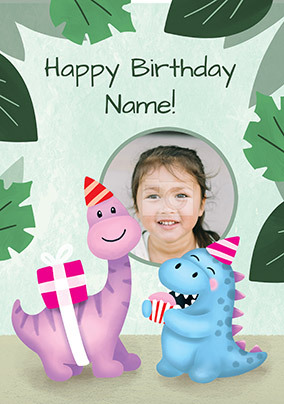 Dinos Photo Birthday Card