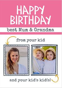 Tap to view Birthday Mum and Grandma Photo Card