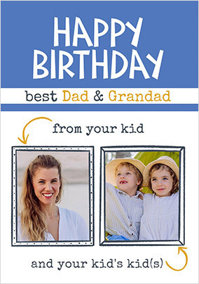 Best Dad and Grandad Photo Birthday Card