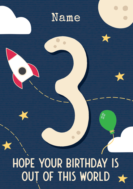 Out of this World 3rd Personalised Birthday Card