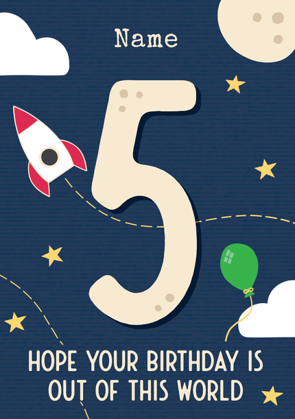 Out of this World 5th Personalised Birthday Card