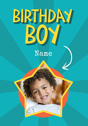 Birthday Boy Star Photo Card