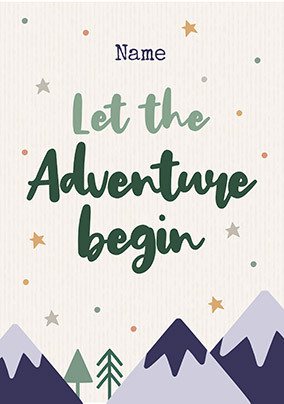 Let The Adventure Begin Personalised, Leaving Card