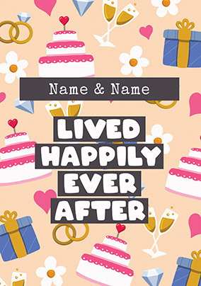 Cakes Happily Ever After Personalised Wedding Card