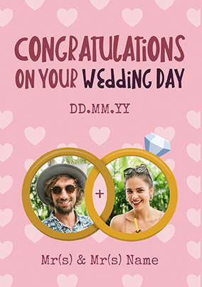 Wedding Day Rings Photo Card