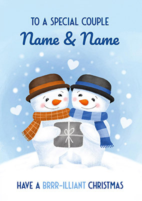 Special Couple Snowmen Christmas Card