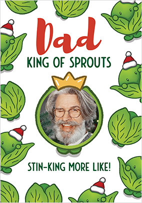 Dad King of Sprouts Photo Christmas Card