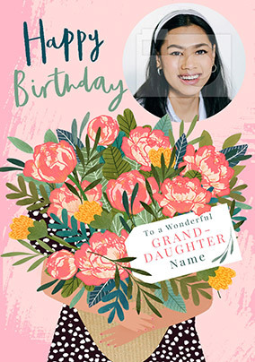 Blooms Granddaughter Photo Birthday card