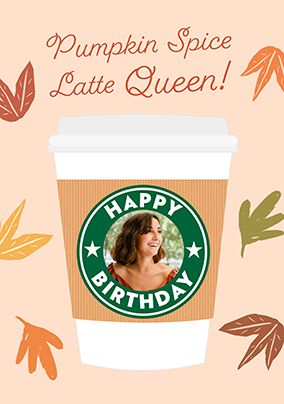 Photo of Pumpkin Spice Latte Birthday Card