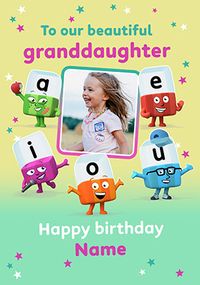 Tap to view Alphablocks Granddaughter Birthday Photo Card