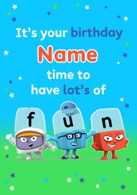 Tap to view Alphablocks Time To Have Fun Birthday Card