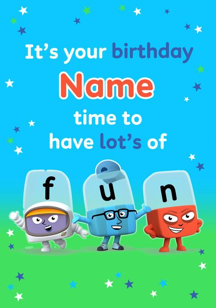Photo of Alphablocks Time To Have Fun Birthday Card