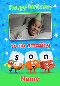 Tap to view Alphablocks Amazing Son Birthday Photo Card
