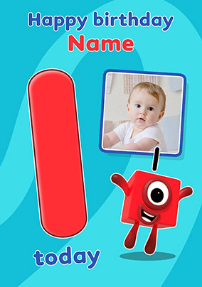 Numberblocks 1 Today Birthday Photo Card
